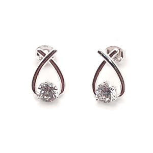 Open Infinity Stud Earrings (Silver)