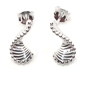 Twist Pendant Drop Earrings (Silver)
