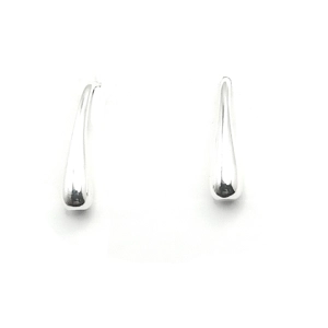 Tear Drop Hook Earrings (Silver)