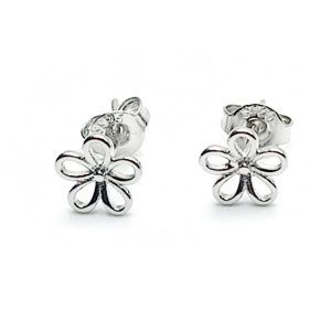 Flower Outline Earrings (Silver)