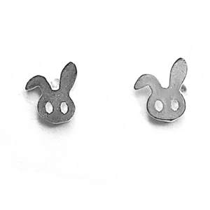 Rabbit Stud Earrings (Silver)