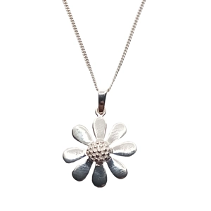 Daisy Pendant Short Necklace (Silver)