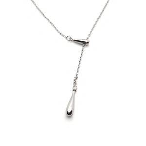 Droplet Lariat Necklace (Silver)