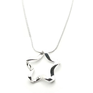 Wavy Star Pendant Necklace (Silver)
