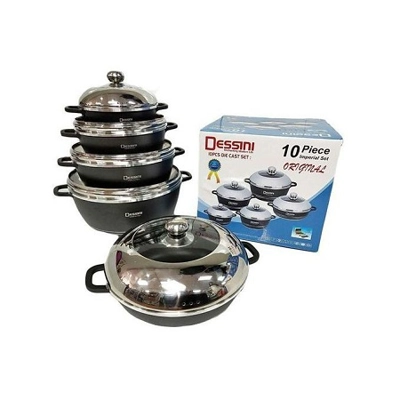 Dessini 10 Pieces Non Stick Cookware Set/Sufuria