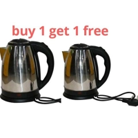 Generic Silver & Black Cordless Stainless Steel Electric Kettle - 1.8L Buy One Get One Free