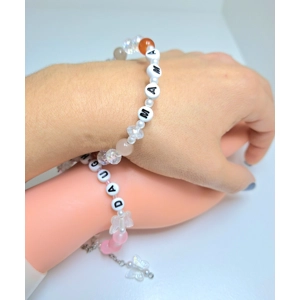 Set of Personalised beaded bracelets - Mama bracelet - Daughter Bracelet - Christmas gift