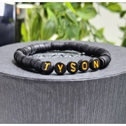 Personalised black clay beaded bracelets - gifts - bracelets