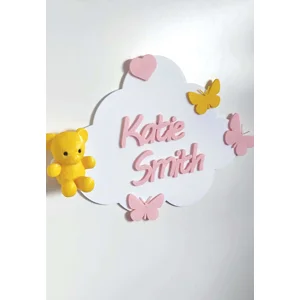 Personalised Cloud Nursery Wall and Door Decor | Baby room | Baby Shower