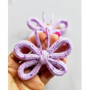 Knitted Butterfly Hair Clips: Handmade Acrylic Yarn Bows (Set of 2)