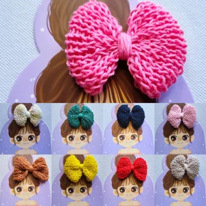 Handmade Cotton knitted hair clip | Newborn | Baby | Child | Variety of colours available