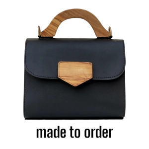 Handcrafted olive-wood-and-genuine-leather-handbag - Made to Order
