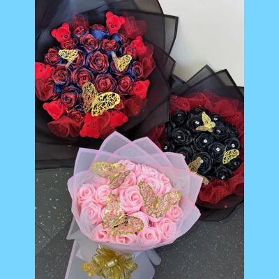 Luxury Handmade Bouquet + Gem Stones