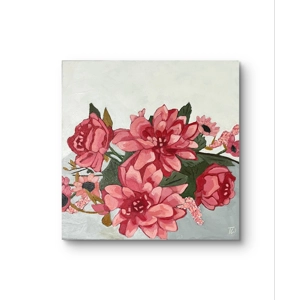 Dahlias and Peonies Hand Painted Floral