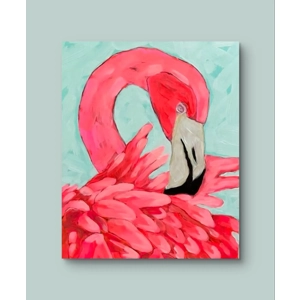 Painted Flamingo 8x10 Wood