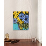 Blue and Yellow Floral Painting 8x10
