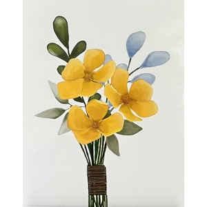 Yellow Floral Painting Print 8x10