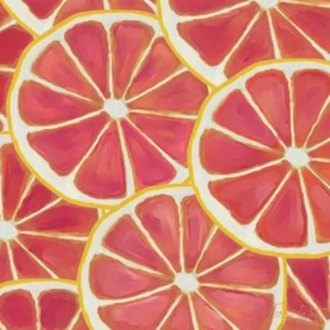 Grapefruit Slices Painting Print 8x8 UnFramed