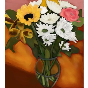 Floral Arrangement Painting in 8x10 Print Unframed