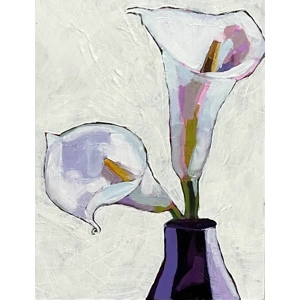 White Calla Lily Painting on 8x10 Canvas