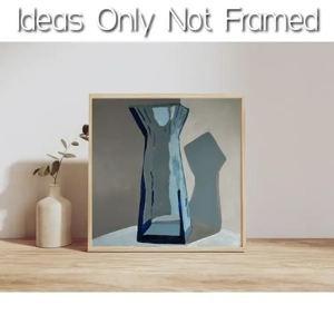 Blue Glass  Vase on 8x8 Art Paper Not Framed