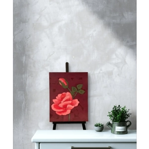 Peach Rose Painting on 8x10 Art Paper Not Framed