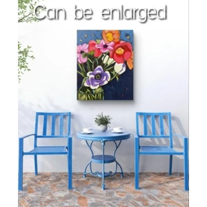 A Symphony of blooms Floral Painting on 8x10 Canvas 1/2 Depth