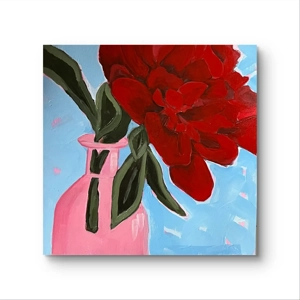 Red  Flower Wall Art 8x8