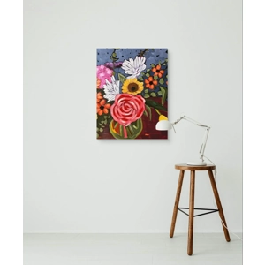 Beautiful Floral Painting arrangement  on 16x20 Canvas