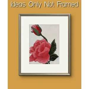 Pink Rose hand painted floral painting on 8x10 Canvas