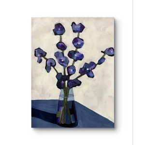 Delphiniums Floral Painting on 9x12 Art Paper Not Framed
