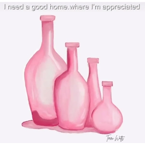 Glass Bottles Paintings 8x8 Print