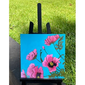 Pink Poppies 8x8 Print Unframed