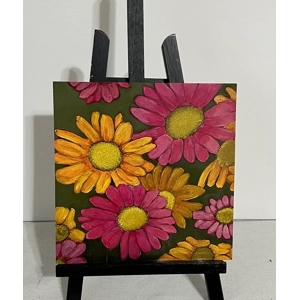 Pink and Yellow Daisies - An 8x8 Print of Pure Joy