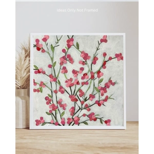 Painted Berries 8x8 Print Unframed Pink