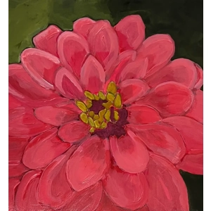 Beautiful Painting Pink Dahlia on 8x8