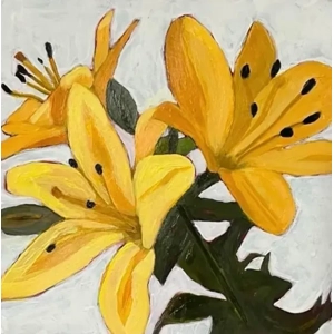 Lily Painting 8x8 Art Paper Not Framed