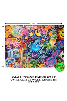 Insane E - Small Mind Warp 3x4 UV Tapestry