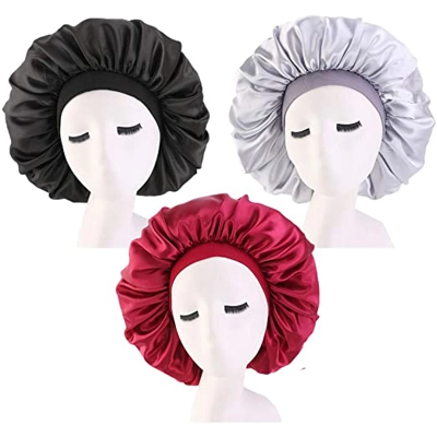 3 Pack Satin Silk Bonnet Sleep Caps