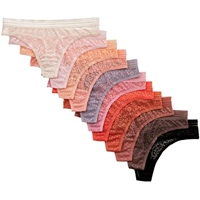 Womens Lace Thong Assorted Color 12 Pack