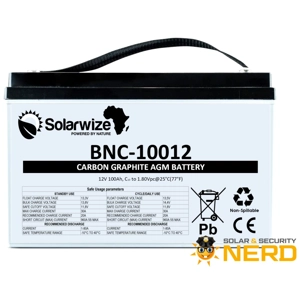 Solarwize BNC-1002 100AH 12VDC Lead Carbon Battery