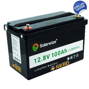 Solarwize BL10012 - 12V, 100Ah, 1,28KWh Lithium Ion Battery