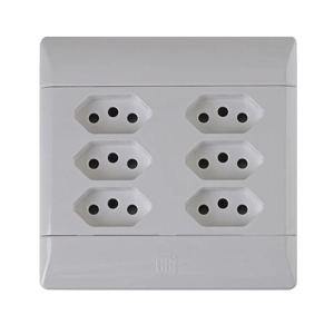 Wall Socket 4x4 - 6 Way Euro