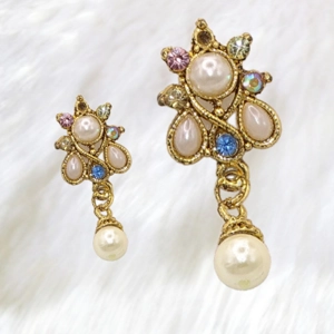 Gold Mixed Pendant Earrings