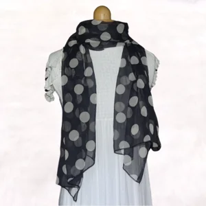Black Chiffon Dressed Scarf