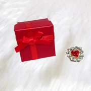 Red Rose Diamante Brooch