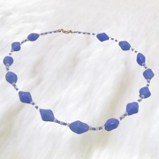 Purple And White Rounded Diamond Bead Statement Necklace