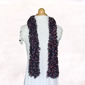 Navy Flower Chiffon Scarf