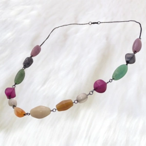 Mixed Stone And Marble Bead Necklace
