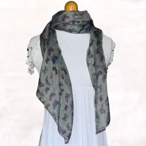 Grey Butterfly Scarf